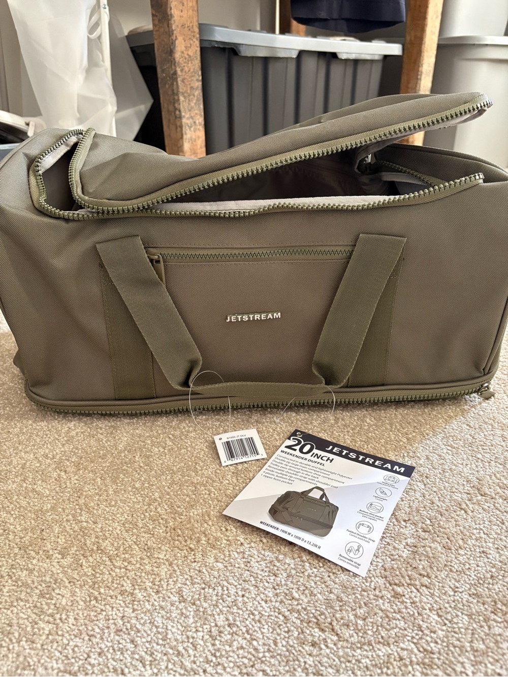 Jetstream 20" Olive Green Travel Duffel Bag